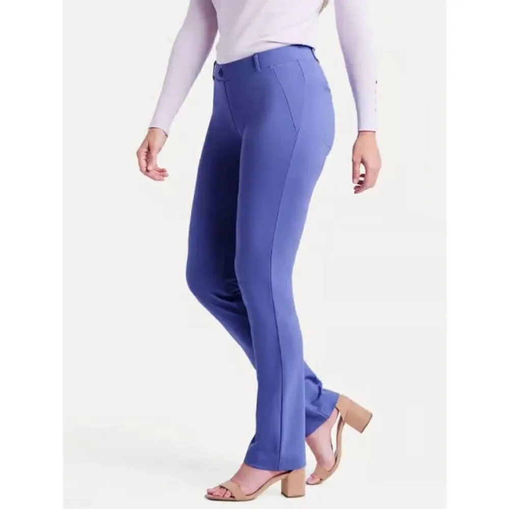 Betabrand stretch 2 pocket  dress yoga pants in blue Iris size large